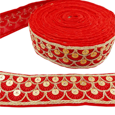 Embroidered Velvet Fabric Sequins Trim Indian Sari Border, Sequin Trimming, Sequinned Lace